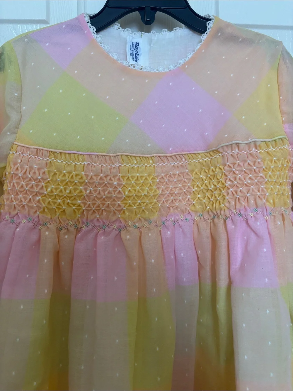 Vintage Polly Flinders Hand Smocked Dress